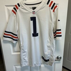 Chicago Bears Jersey Mens Large NFL Football Justin Fields #1 Nike White